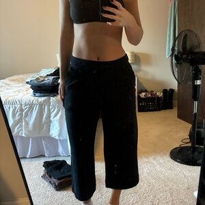 Nike Cropped Black Wide Leg Sweatpants